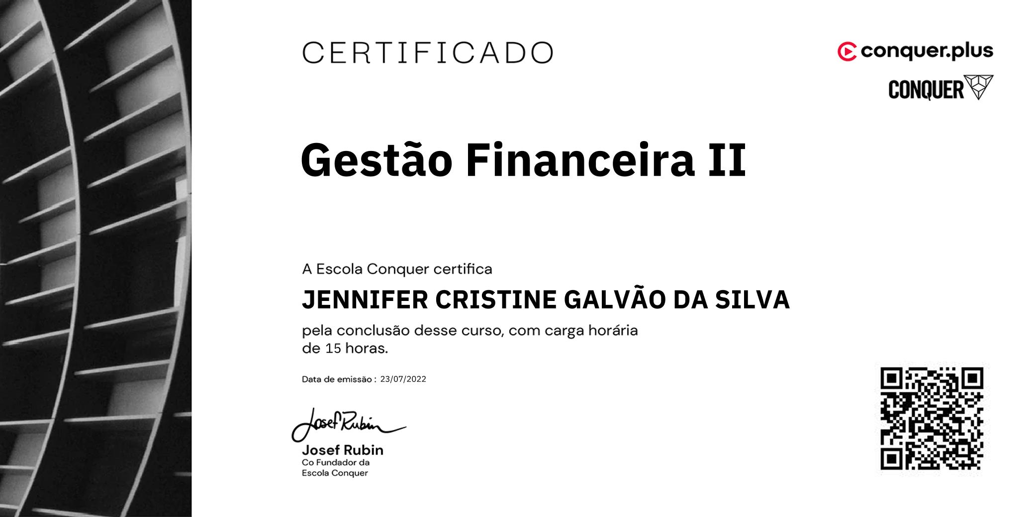Certificado de Gestão Financeira II
